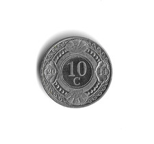 2014 Netherlands Antilles - 10 Cents - 664 - Nickel Plated Steel - 3g