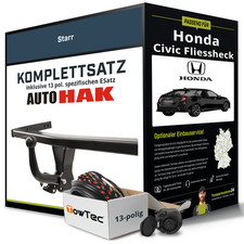 Für HONDA Civic Fliessheck X FC,FK Anhängerkupplung starr +eSatz 13pol 17- AHK
