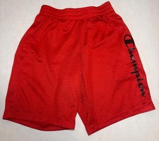 Champion Red Basketball Shorts Youth Medium Cut Size Tag 100 Polyester