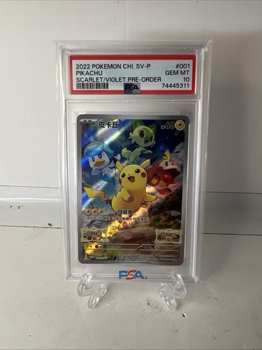 PSA 10 - Pikachu Chinese Promo 001/SV-P 2022 Pokemon Scarlet & Violet Pre-Order - Bild 3 von 3