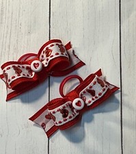 Valentines Day infant Hair Bow, Valentines Day Teacup dog bow, puppy bows