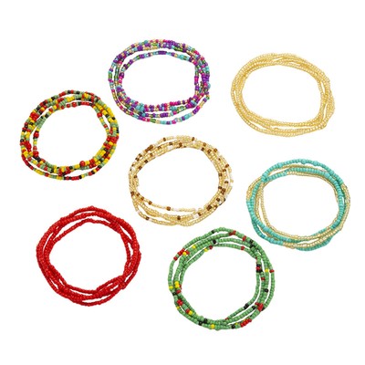 7Pcs Chain African Waist Chain Beaded Belly Chain Waist Jewelry Waist Decor