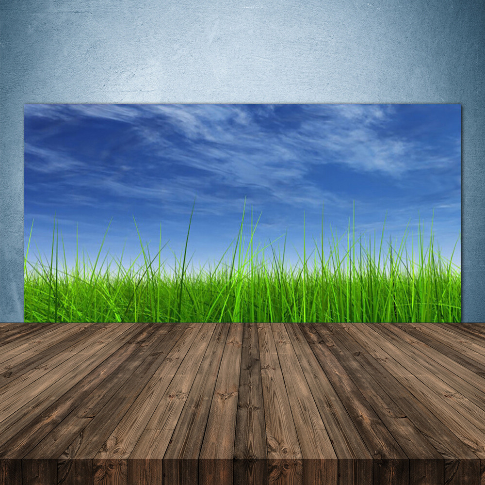 Crédence de cuisine en verre trempé haut de gamme 140x70 Nature Ciel
