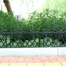 Farmhouse Black Plastic Picket Fence Yard Garden Border Edgings Landscape Decor