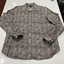 WhimsiGoth Punk Businessware Sexy Animal Cheetah Print No Iron Dress Shirt Xl