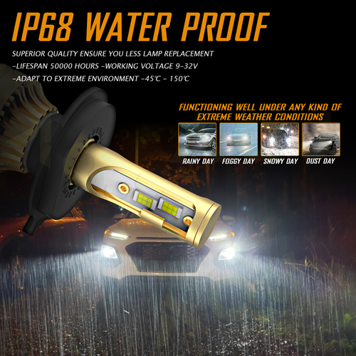 For Toyota Tundra 2014-2021 LED Headlight High Low Fog Light Bulb Super White - Picture 9 of 15