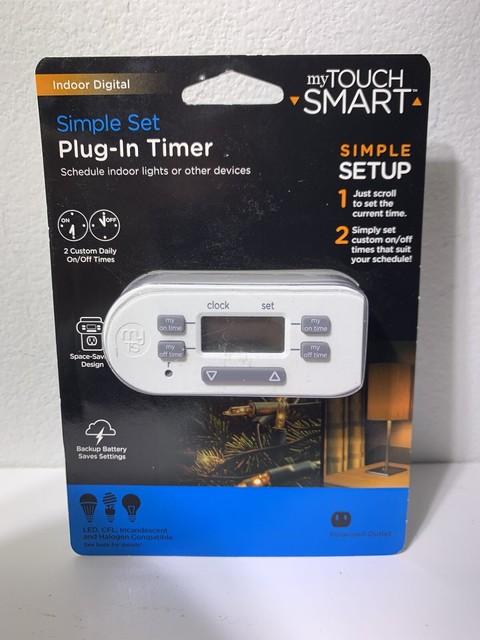 mytouchsmart indoor plug in digital timer white