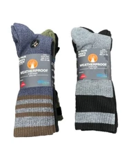Weatherproof  Mens Coolmax Sock 6 Pack In One Size UK 7 - 11 In 2 Colours New
