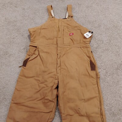 Dickies Insulated Bib Overalls XXL Regular Length Brown Canvas 2
