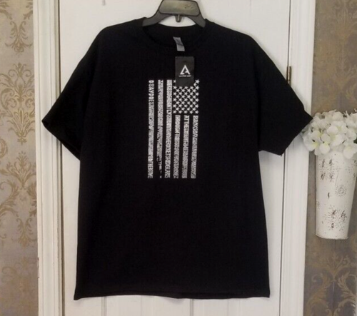 AMERICAN FLAG, STAR SPANGLED BANNER T SHIRT BLACK LA POP ART SIZE XL NWT - 第 1/7 張圖片
