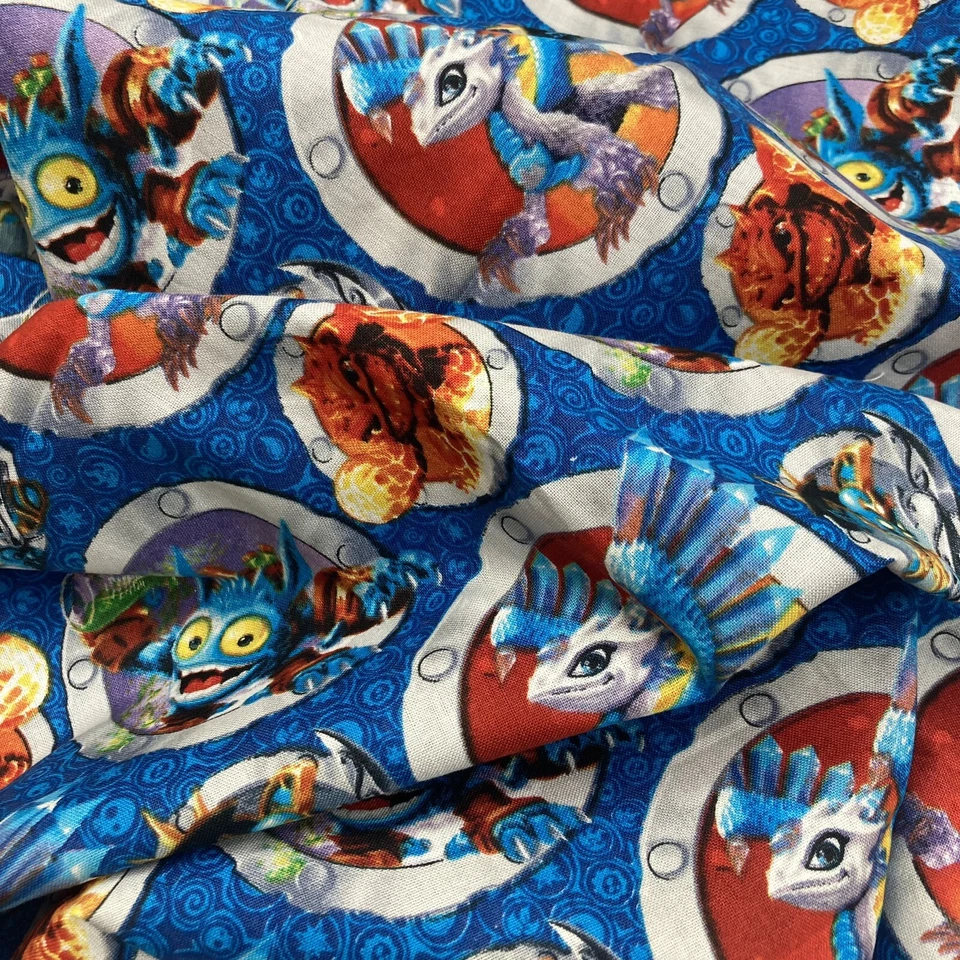 1/2 yd Skylanders Eruptor Chop Chop Pop Fizz Flashwing Activision Cotton Fabric  - Image 3 of 4