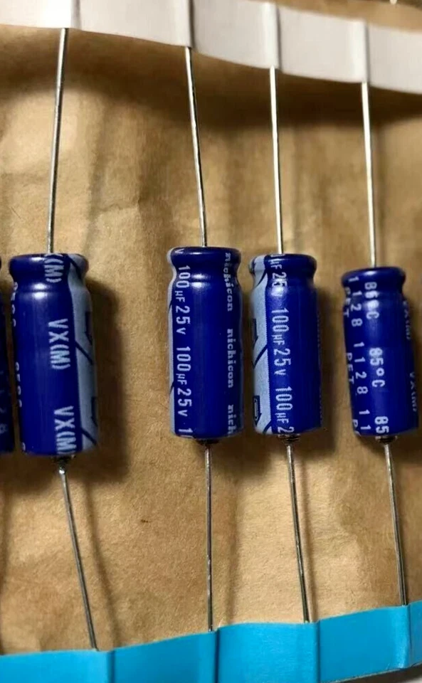 4pcs 100uf 25v Axial Electrolytic Capacitors 25v100uf Japan Nichicon VX series