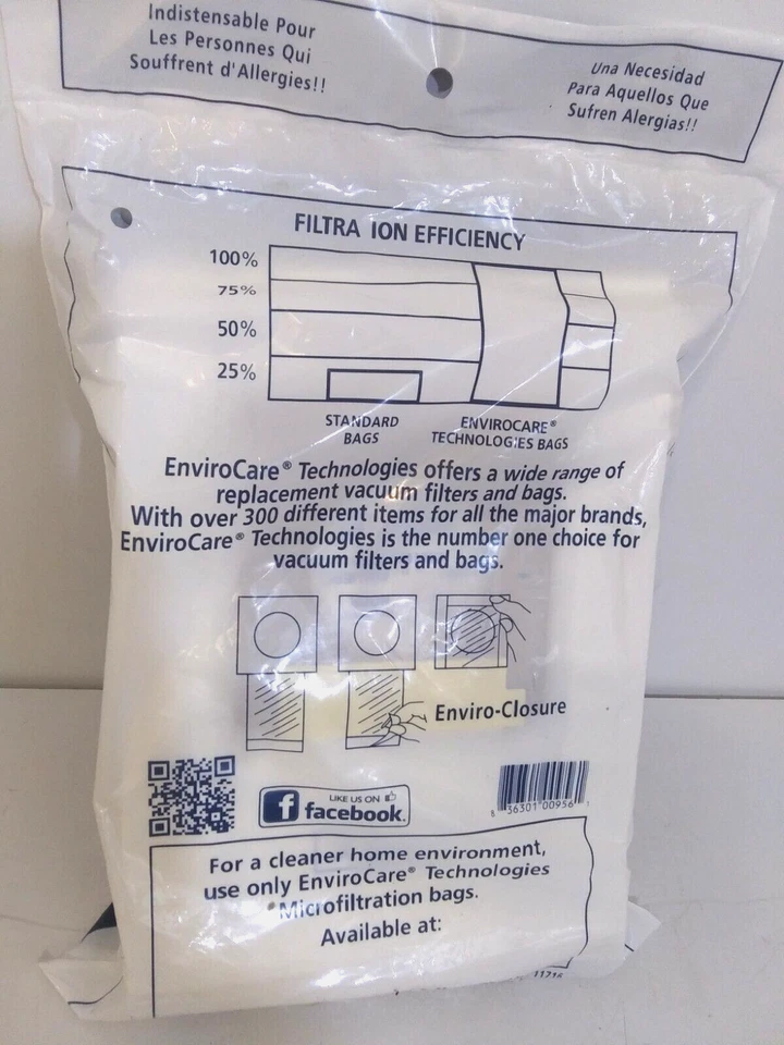 Envirocare Technologies Hoover 8569 Windtunnel Upright Vacuum Bags Type Y 9 Pack - Image 2 of 4