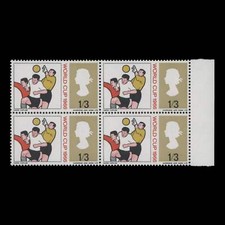 Great Britain 1966 (Variety) 1s3d World Cup Football ordinary block missing blue