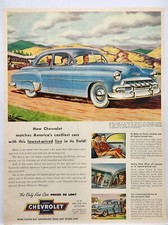1952 Chevrolet Styleline Deluxe Blue Mcm Original Print Ad Life Magazine 50s 1952 Chevrolet Styleline Deluxe Blue Mcm Original Print Ad Life Magazine 50s