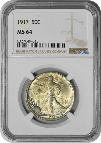 1917 Walking Liberty Silver Half Dollar MS64 NGC