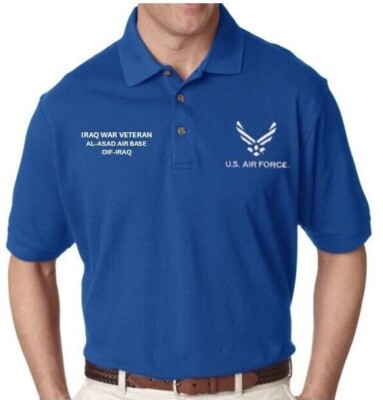 AL-ASAD AIR BASE *IRAQ*POLO &SWEATSHIRT EMBROIDERED.OFFICIALLY LICENSED