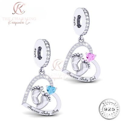 Edeles Baby Mädchen ODER Baby Junge Charm Original 925 Sterlingsilber - Neu Baby Geschenk