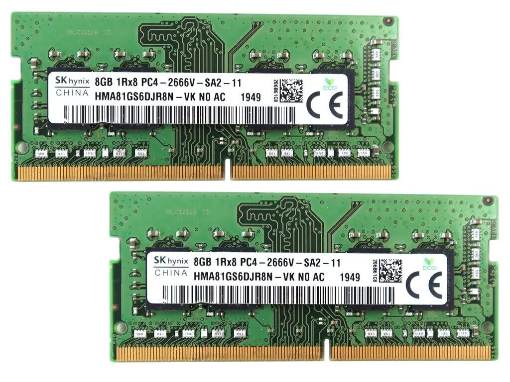 SK HYNIX 16GB 2X8GB DDR4 SODIMM PC4-21300 2666MHZ MEMORY KIT  HMA81GS6DJR8N-VK