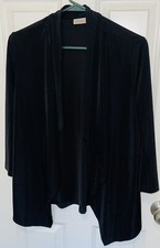 Women  s Easywear By Chico's Black Blazer Jacket Size 1 US M/8 96 Poly 4 Span