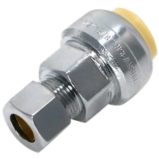 2 Pcs XFITTING OD Compression Adapter Push Fit 1/2" x 3/8", Push to Connect