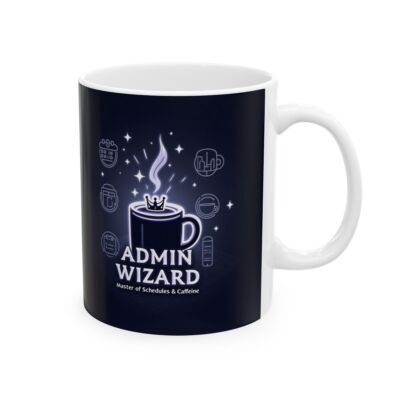 Admin Wizard Mug - Funny Tech Design for Schedulers, Coffee Lovers & Office Pros