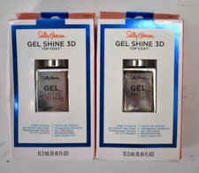 Lot of 2 Sally Hansen Gel Shine 3D Top Coat Clear nail Polish High Volume .45 oz