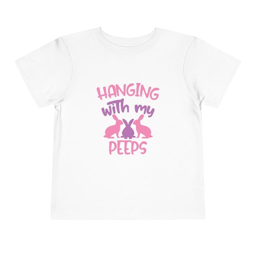 Hanging with my peeps Toddler Short Sleeve Tee | Cute Bunny , Easter Shirt