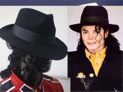 MJ Michael Jackson Black Wool Fedora 