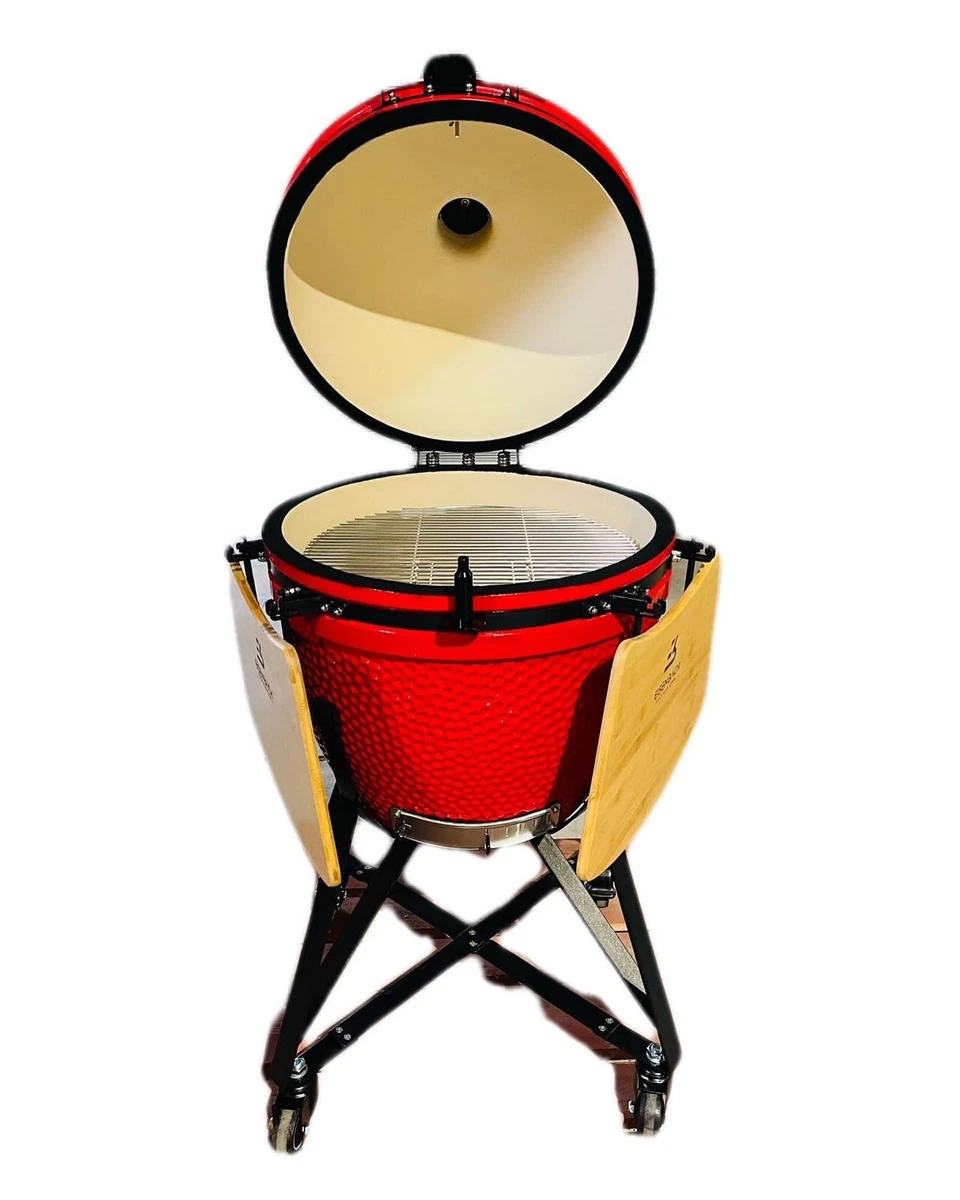 KAMADO BBQ 20 BARBECUE GRILL SMOKER CERAMIC EGG CHARCOAL OUTDOOR BBQ RED