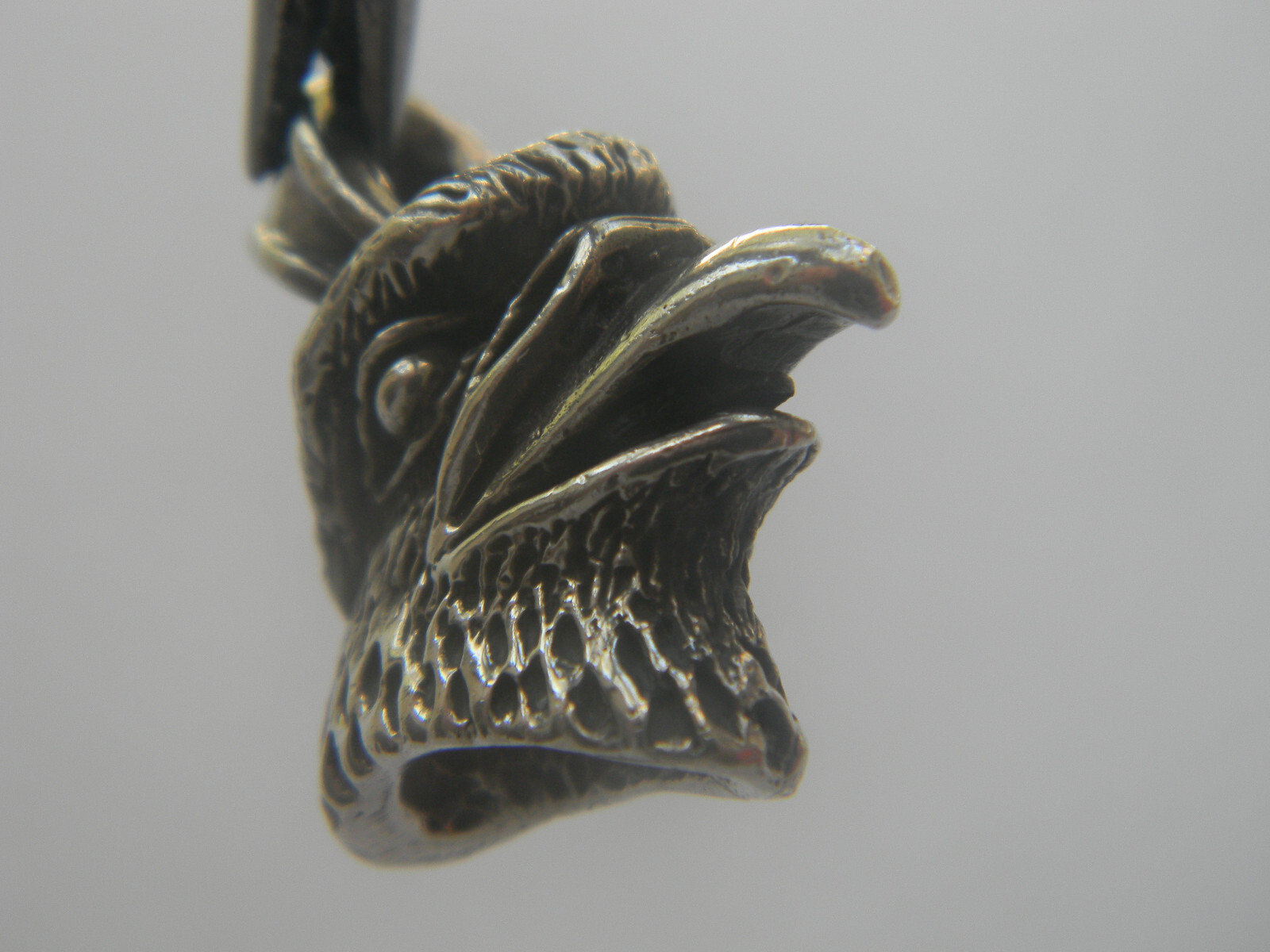 Heavy 3-D Engraved Eagle Head Solid 925 Sterling … - image 5