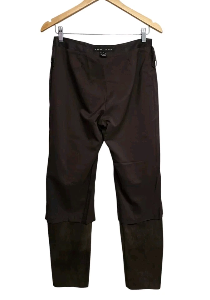 Yansi Fugel Womens 6 Deep Chocolate Brown Leather Pants Trousers Classic Lined - Image 4 of 4