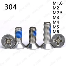 304 Stainless Steel Phillips Countersunk Head With Blue Patch Lock Screw M1.6-M6
