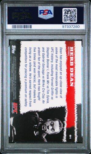 Herb Dean (Referee) 2009 Topps UFC Round 1 #91 Rookie PSA 9 - Picture 2 of 2