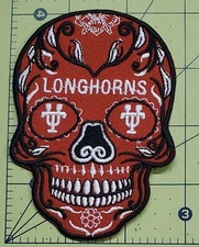 Texas Longhorns Sugar Skull NCAA Football Embroidered Iron On Patch