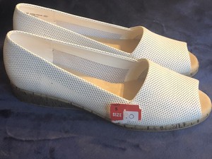white open toe flats