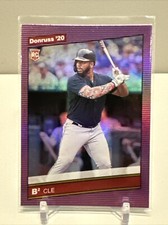 2020 Panini Donruss Bobby Bradley Name Variation Pink Holo Rookie - Guardians B2