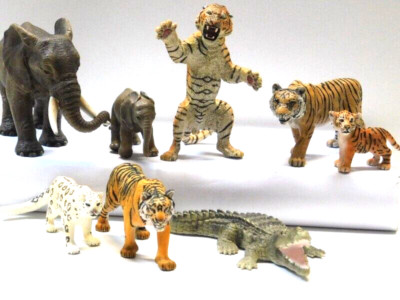 Schleich 8  Tiere Zoo Tierpark Elefant Alligator Tiger Krokodil Tier Set Nr. 20