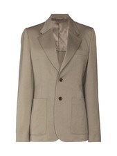 Lemaire Single-breasted Wool Blazer Xs Taupe Op 810
