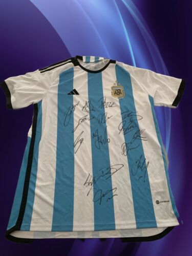 Argentina Fully Signed 2022 World Cup Champions Jersey