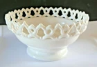 ATTERBURY MILK GLASS LACE EDGE BOWL BASKET takes ANIMAL LID VICTORIAN