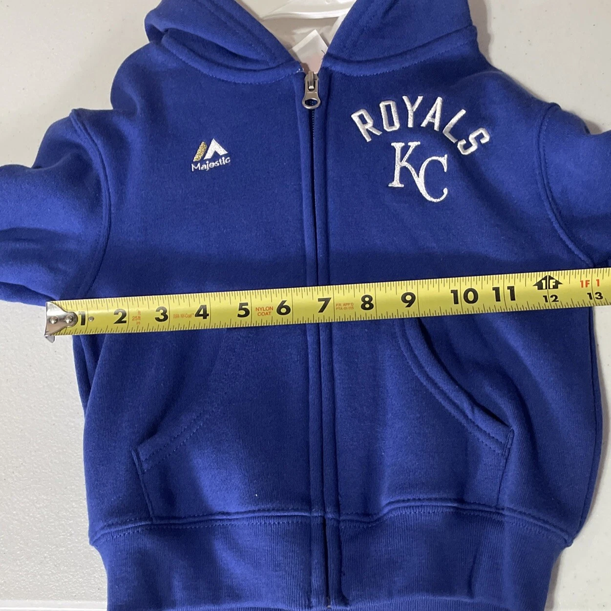 VETEMENTS Felpa con cappuccio e zip intera Majestic Kansas City Royals bambino 3T NUOVA