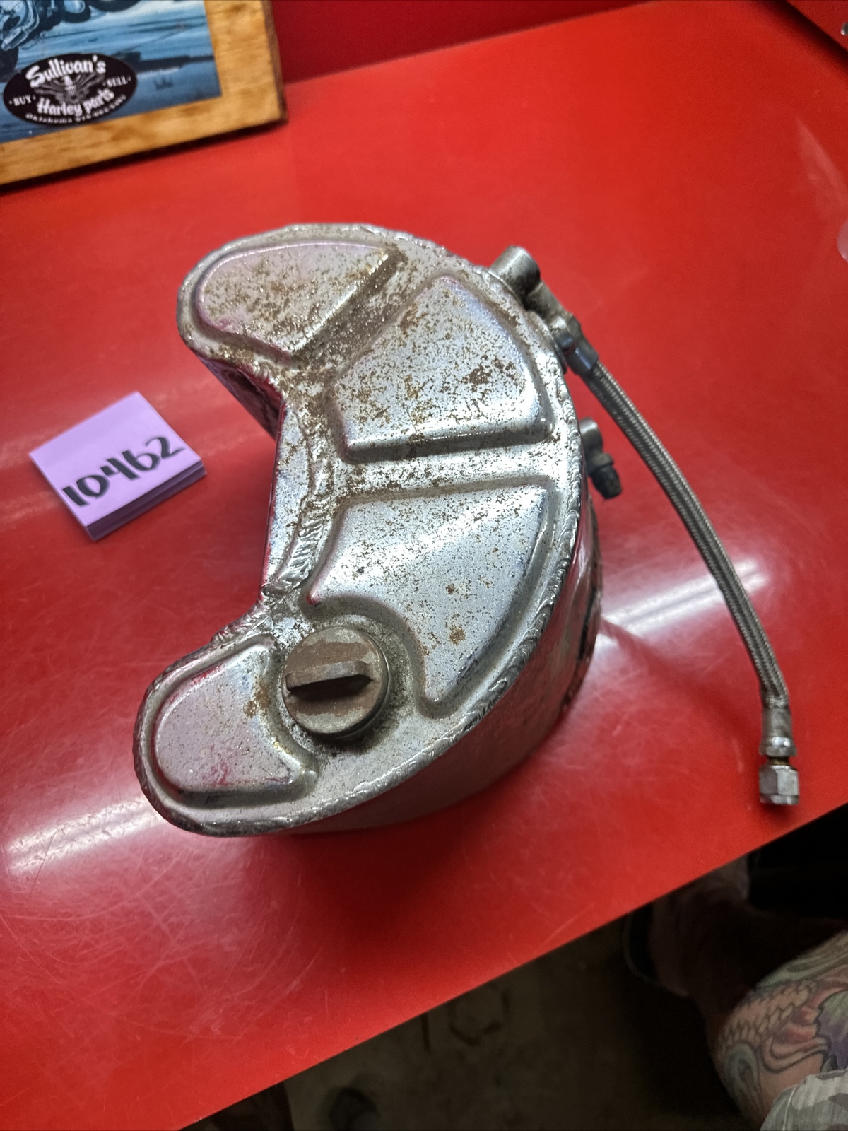 Harley K Model Early Sportster IRONHEAD Oil Tank Chrome Chopper Vintage