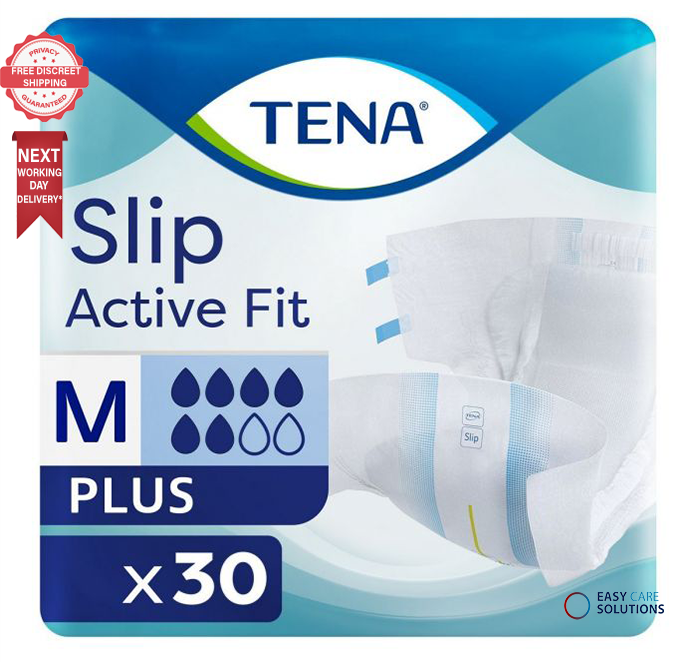 TENA Slip Active Fit Plus (PE Backed) - Medium - 2165 ml - 30 Incontinence Slips