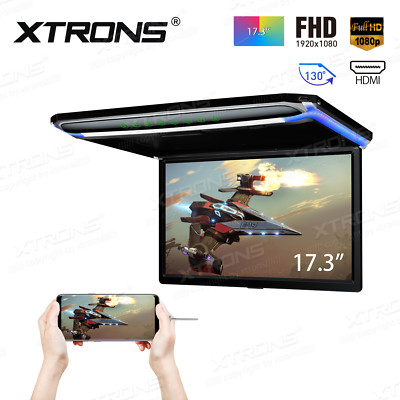 US 17.3 inch Overhead Roof Monitor Car Vehicle Video Player HDMI 1080P USB SD