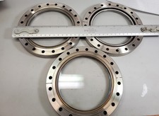 Quantity of 3 -  8" CF Conflat UHV  Glass Viewports