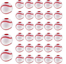 Baseball Beads for Jewelry Making, Acrylic Baseball Beads for Bracelet 50Pcs 12M