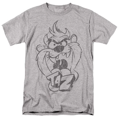 Looney Tunes Faded Taz Unisex T-Shirt Kurzarm Crew Neck Grau Baumwolle - Bild 1 von 2