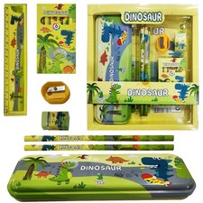 Artículos de papelería de dinosaurio utilería de fiesta - 7 piezas, regalos de cumpleaños para niños dinosaurios