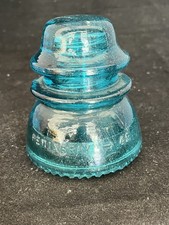 Vintage Insulator HEMINGRAY #42 AQUA BLUE Beaded Bottom Made In USA